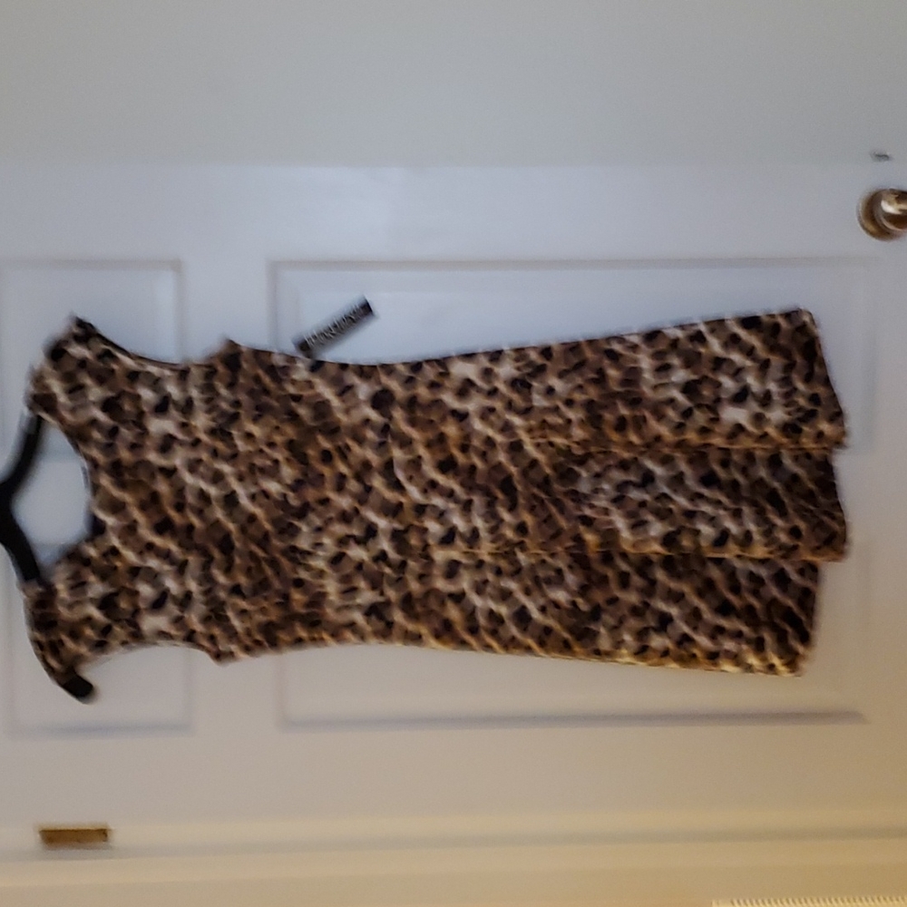 New York and Company cotton leopard print dress